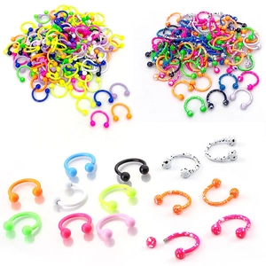 Set aus bunten Edelstahl-Circular-Barbells für Nasen-, Lippen- und Ohrpiercings