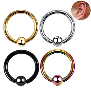 Anneau à Boule Captive en Acier Inoxydable Piercing Nez Lèvres Téton Bijoux Argent Or Noir Arc-en-Ciel Minimaliste Universel Corps