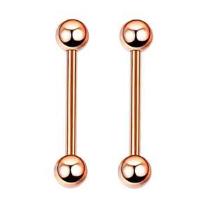 Piercings barbell en acier inoxydable or rose pour langue, tétons ou cartilage d'oreille