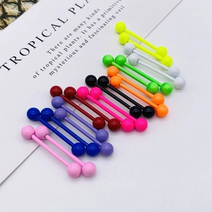Set mit 10 farbenfrohen Industrial-Barbells aus Edelstahl für Ohr- und Körperpiercings
