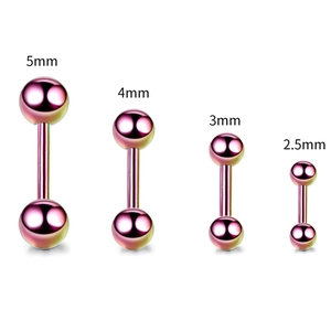 Orecchini a bilanciere arcobaleno in acciaio inox con sfere da 2,5 mm a 5 mm di diametro