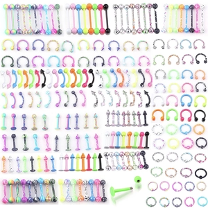 Bijoux de Piercing en Acier Inoxydable Laqué Couleur Mixte Anneau de Nez Clou de Lèvre Anneau de Sourcil CBR Anneau Fer à Cheval Homme Femme