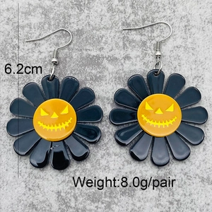 Λεπτομέρεια σκουλαρίκια ηλίανθος Halloween με κολοκύθα και κλίμακα μήκους 6,2 cm