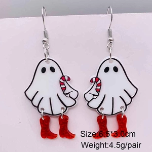 Boucles d'oreilles Noël en acrylique avec bottes à paillettes 6,5x3,0cm