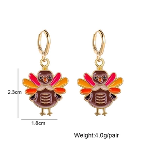 Detail showing colorful turkey enamel earrings with dimensions 2.3cm and weight 4.0g