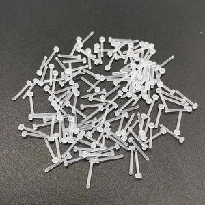 Bulk set of transparent acrylic bioflex labret studs for invisible piercing protection