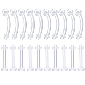 Transparent Acrylic Invisible Body Piercing Jewelry Retainer Bioflex Soft Bar Clear Nose Lip Eyebrow Piercing Studs