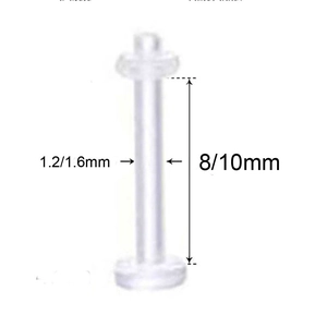 Transparent acrylic retainer piercing jewelry for nose lips and eyebrows 1.2mm 1.6mm