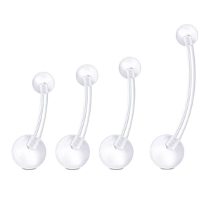 Clear Acrylic Flexible Soft Bar Belly Ring Transparent Invisible Curved Barbells For Girls Women Body Piercing Jewelry
