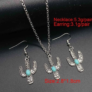 Western-Schmuckset Kaktus mit Türkissteinen inklusive Größen- und Gewichtsangaben