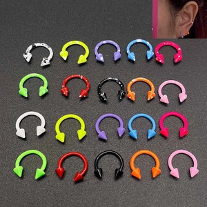 Anello al Naso Circolare in Acciaio Inossidabile Verniciato Anello Sopracciglia Linguetta Labbro Piercing Gioielli per Unisex