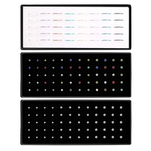 Lot d'anneaux de nez en acier inoxydable et clous avec strass colorés en boîtes