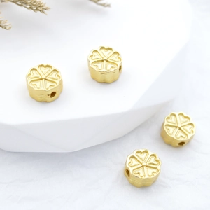 Perles d'espacement en forme de fleur de cœur dorée pour création de bijoux DIY