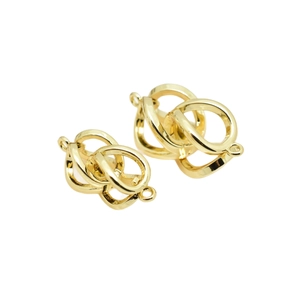 Golden hollow geometric jewelry accessories with interlocking loops and polished finish