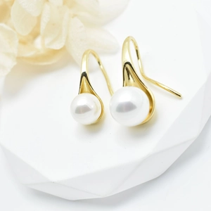 DIY Copper Real Gold Plated Earring Hooks Minimalist Calla Lily Water Drop Artificial Pearl Setting Jewelry Making Components Findings