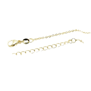 18K gold-plated copper cross chain extender with lobster clasp for DIY jewelry making