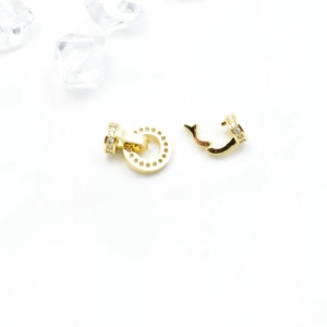 Vergulde micro-pave zirkonia toggle sluiting voor DIY sieraden kettingen
