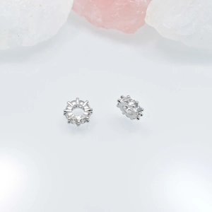 18k gold-plated snowflake rondelle spacer beads with cubic zirconia for DIY jewelry