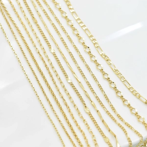 Collier Chaîne en Cuivre Plaqué Or Véritable Minimaliste Pour Femmes Élégant Collier Ras du Cou Clavicule Figaro O-Link Bijoux Cadeau