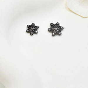 Distanziatori a fiore a sei petali placcati oro 14K con zirconi per gioielli fai-da-te