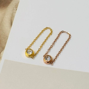 Edelstahl Zargenfassung Strass Kette Ring Für Damen Gold Roségold Elegant Pendeln Finger Schmuck Minimalistisches Modeaccessoire