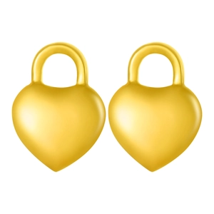 Minimalist gold heart-shaped lock stud earrings made of high-quality stainless steel