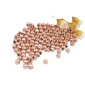 Cuentas espaciadoras redondas en oro rosa para bisutería DIY con acabado de brillo metálico