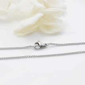 Polished silver stainless steel twist chain necklace with lobster clasp for DIY jewelry