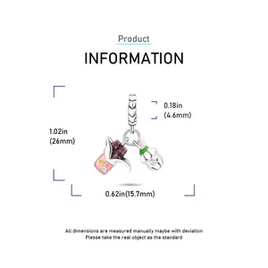 Guida alle taglie per ciondoli a tema cibo con misure 26mm altezza e 15,7mm larghezza