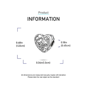 Detailed view of S925 silver heart charm inspired by Girl with a Pearl Earring artwork