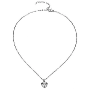 Poliertes silbernes Herzanhänger-Halskette mit verstellbarer Kette und Karabiner