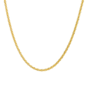 Elegant gold thin necklace with shimmering glitter effect and minimalist chain design