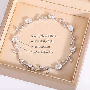 Dettaglio delle misure del bracciale da 20cm e dimensioni degli zirconi marquise