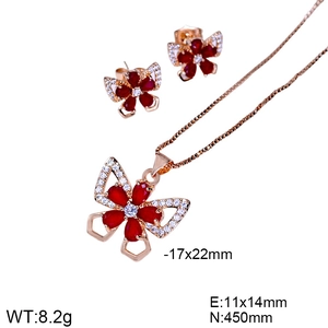 Detailed view of butterfly jewelry set showing precise pendant dimensions and product weight