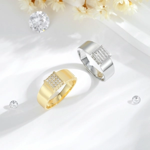 Mode Koperen Geometrische Ring Met Strass Verguld Goud Zilveren Band Voor Dames Dagelijks Woon-werkverkeer Sieraden