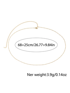 Detailed view of golden beaded waist chain showing adjustable lobster clasp and 68+25cm length