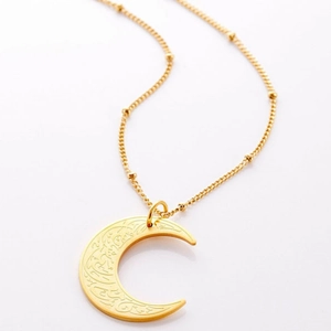 Unisex gouden roestvrijstalen maan hanger ketting met satelliet ketting voor dagelijks