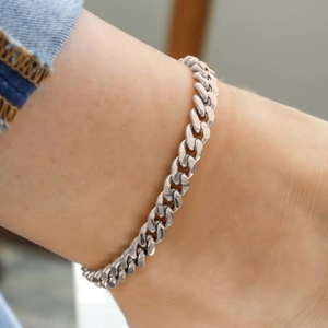 Cavigliera minimalista in acciaio inossidabile argento per la moda delle vacanze al mare