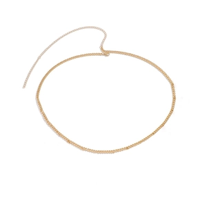 Chaîne de taille cubaine dorée de style bohème pour femme avec fermoir mousqueton réglable