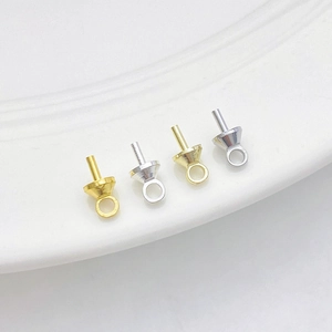 Detailed view of 14K gold filled pearl bail connectors for DIY jewelry making