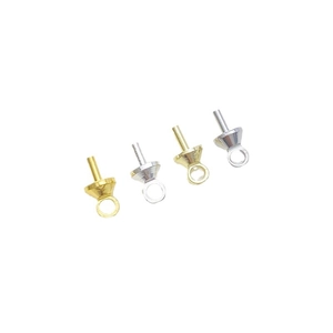 14K gold plated semi-hole pearl pendant pinch bails in gold and silver finishes