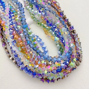 Glinsterende stervormige kristalglazen kralen met iriserende afwerking voor DIY-sieraden