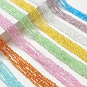 Cuentas de cristal de ojo de gato tallado en colores para collares y pulseras de bricolaje