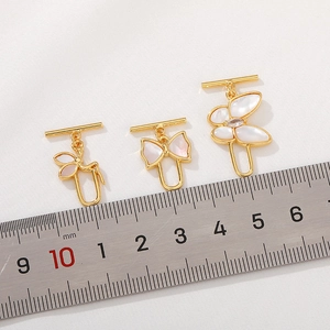 Fermoirs à bascule OT papillon dorés 18K avec nacre pour la création de bijoux DIY