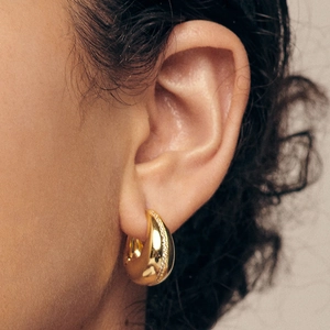 Vintage Waterdruppel Zirconia Oorringen Voor Dames 24K Verguld Messing Chunky Ronde Oormanchetten Sieraden Voor Woon-werkverkeer Bruiloft