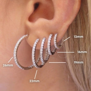 Boucles d'Oreilles Créoles de Luxe en Laiton AAA Zirconia pour Femmes Plaquées Or Argent 24K Minimalistes Rondes Bijoux Cadeau