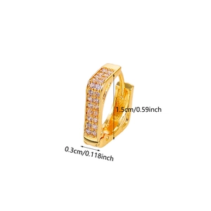 Luxe gouden U-vormige creolen met micro-pave zirkonia-stenen voor dames mode