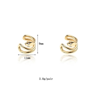 Detail der Schlangen-Ohrklemme aus Gold mit Zirkonia, Maße 9x11mm, 2g pro Paar