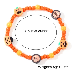 Braccialetto di Halloween con zucca e Boo, circonferenza 17,5 cm, peso 5,5 g