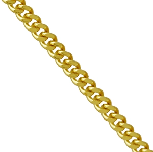 Chaîne cubaine classique en cuivre plaqué or 18 carats avec une finition en métal poli